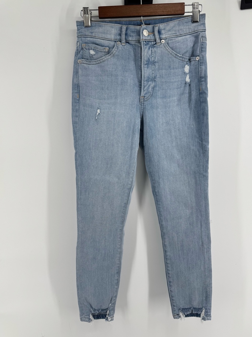 Express Skinny Hi-Rise Distressed light blue Stretch Jeans Women's Size 4S